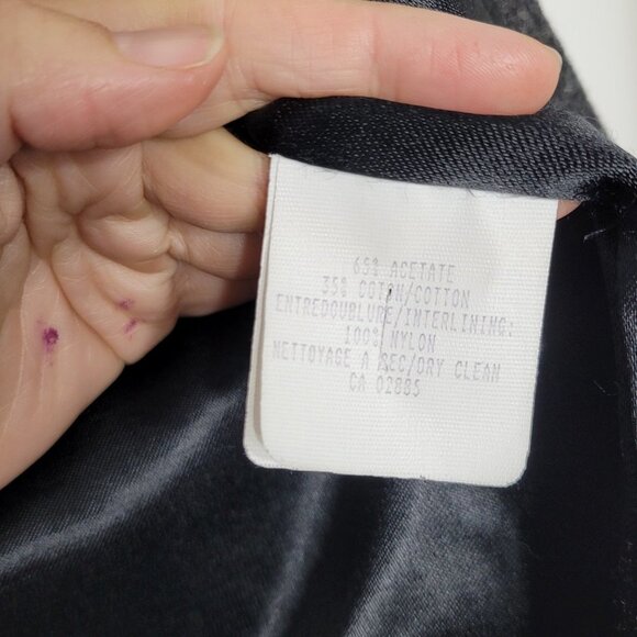 Epsilon Charcoal Cotton Blend Knee Length Button Jacket Coat Lined Pocket Collar - Picture 12 of 13